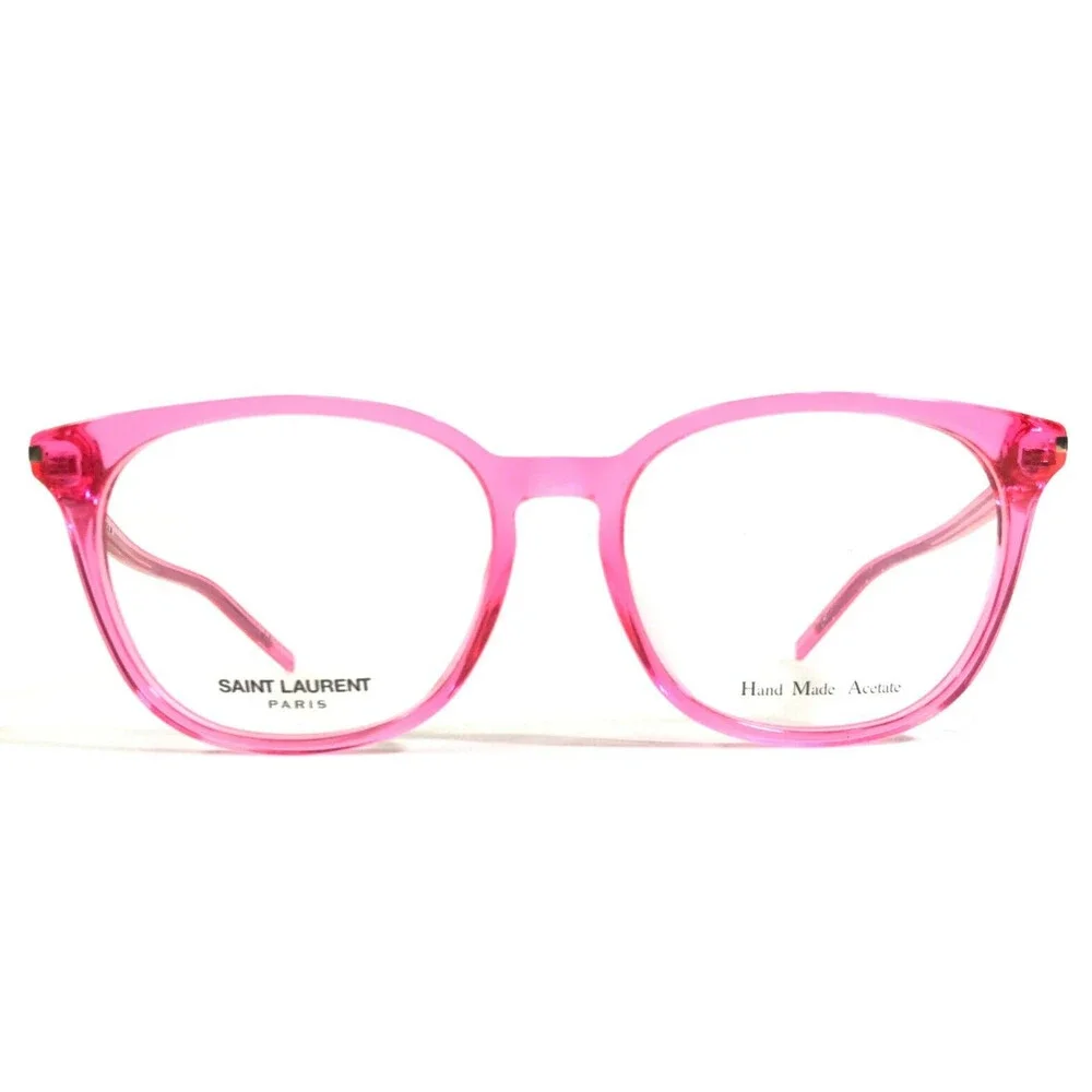 Saint Laurent Pink Transparent Round-Aviator Optical Glasses 🎀